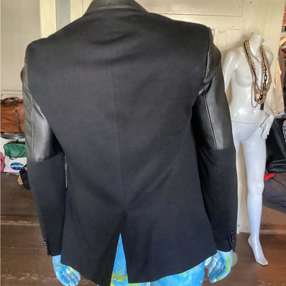 ZARA MEN faux leather and cloth blazer - Picture 4 of 5
